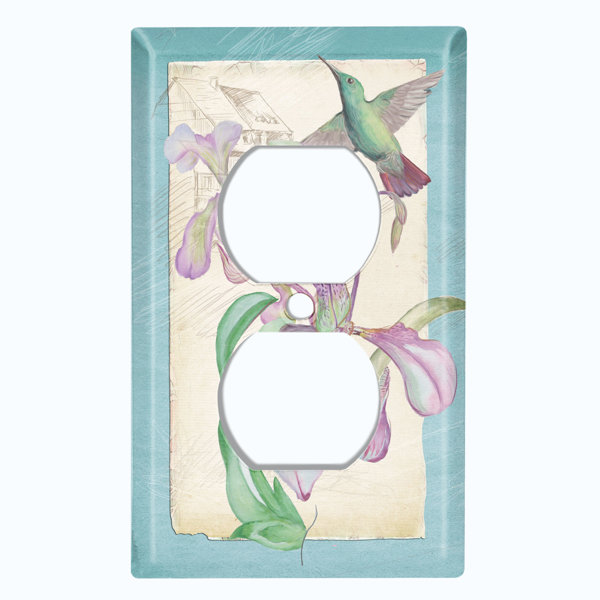 WorldAcc Lily Flowers and Humming Bird 1 Gang Toggle Light Switch Wall